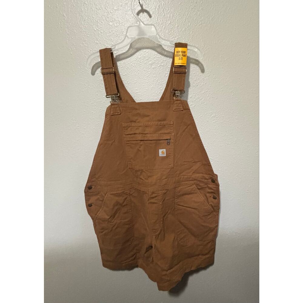 NWT Women’s Carhartt Overall Shorts Rugged Relaxed Canvas Shortall, size XXL 20